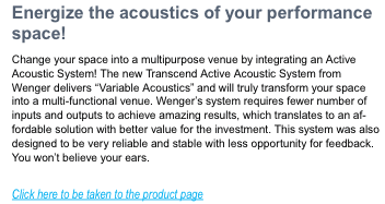 Energize the acoustics of your performance space