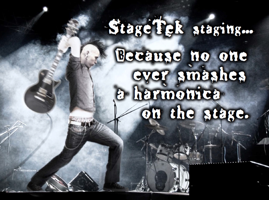 image: Because no one ever smashes a harmonica on the stage...