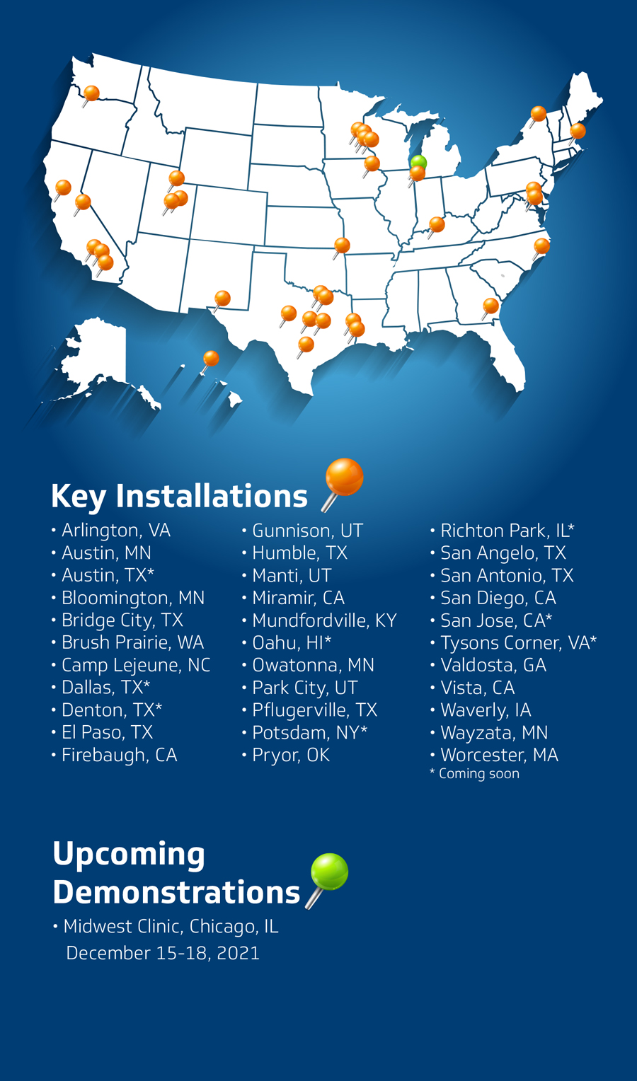 Installations and Demonstrations Map