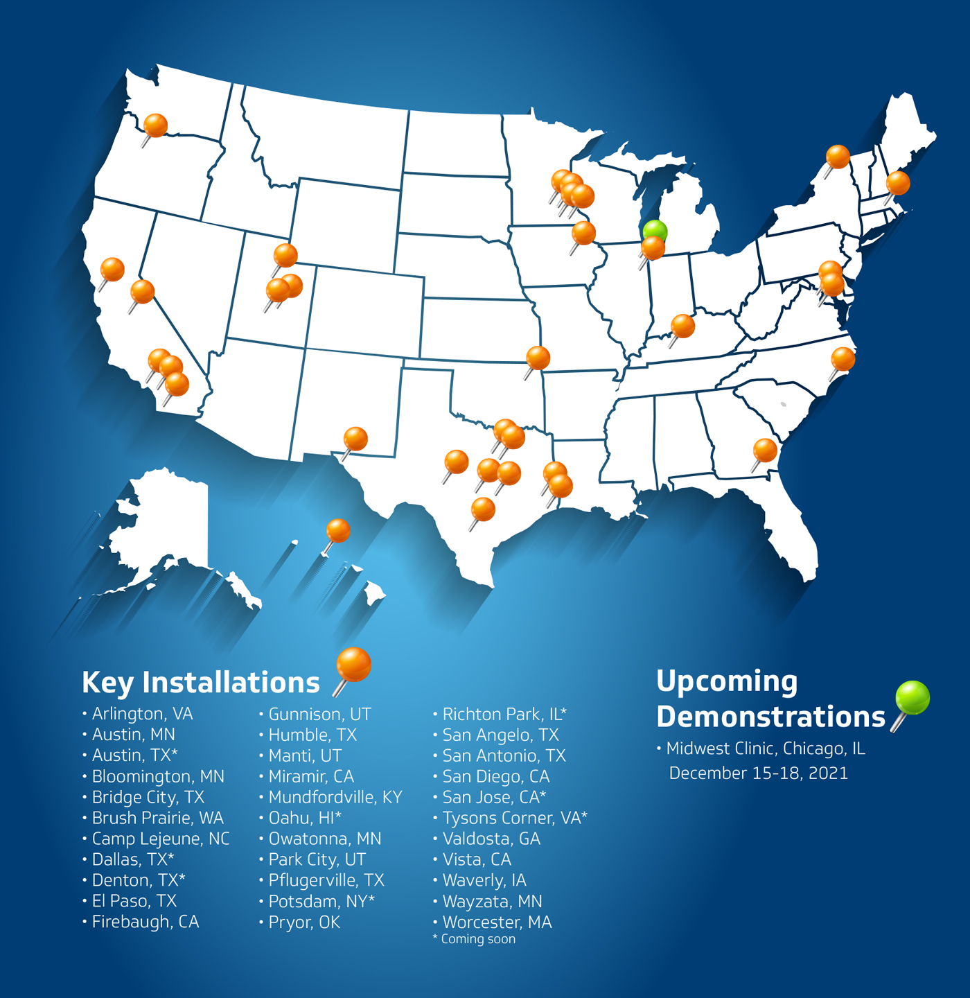 Installations and Demonstrations Map