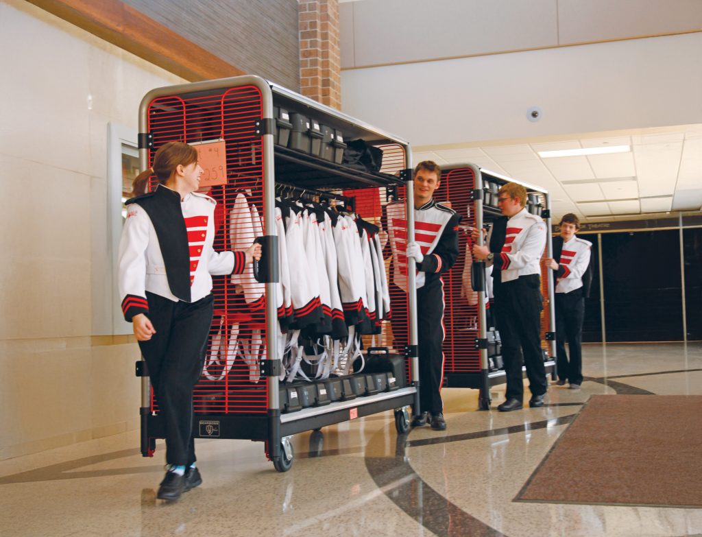 storage for marching band and color guard