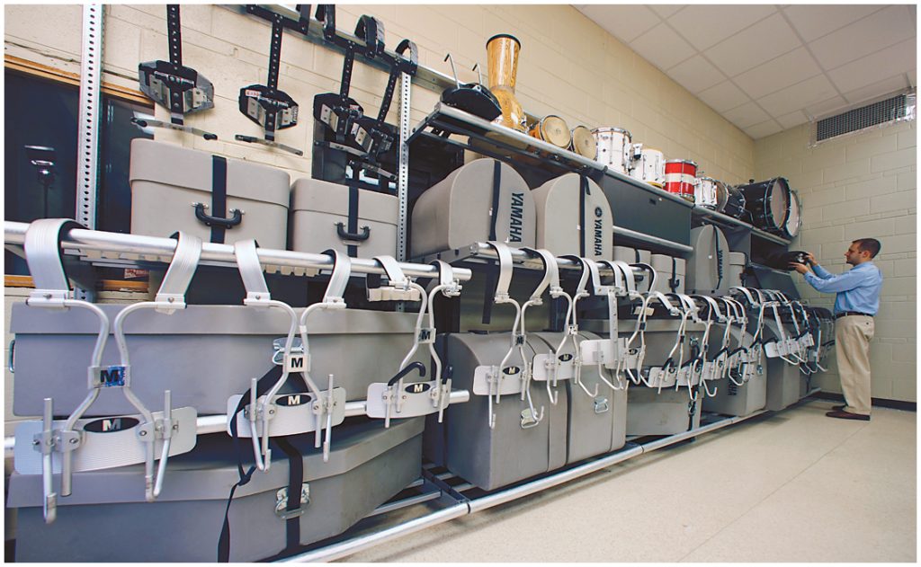 GearBoss Shelving for Marching Band